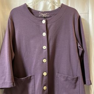 Avenue Soft Purple Button Up Blazer with Pockets